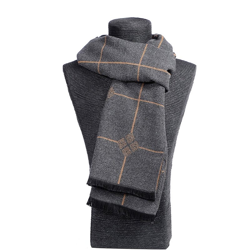OHAYOMI Mens Scarves Winter Warm Fashion Formal Classic Long Soft Scarf for Men Holiday Gift - Image 3